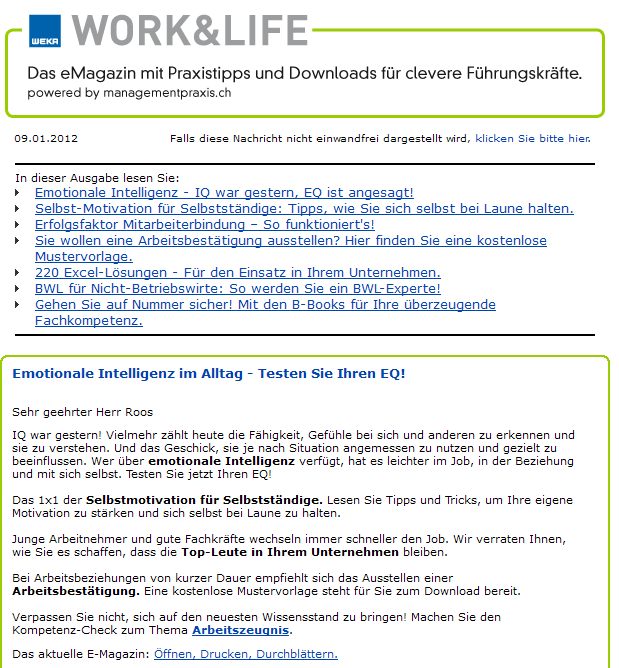 eMagazin WORK&LIFE